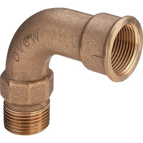 Coude en bronze rouge long 90 degrés 3001 ixa DN32 (1 1/4") (1/2)