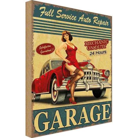 Panneau en bois 40x30 cm Garage Atelier de réparation automobile toutes marques (1/4)