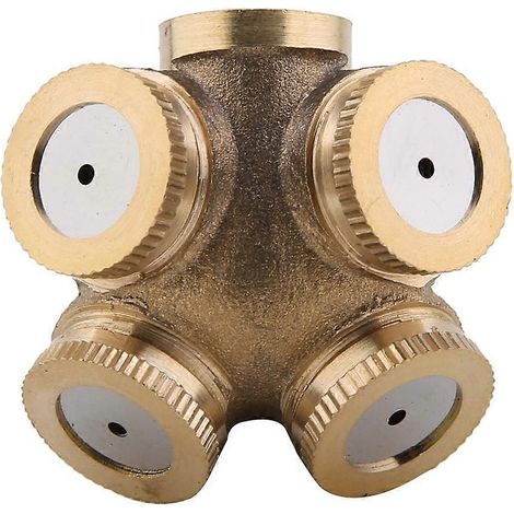 1/2" MNPT DN15 Gardening Tool Brass Four-Head Agricultural Sprinkler Nozzle for Gardening Seedlings (1/4)