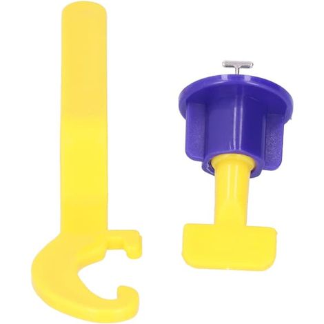 Système de nivellement de carrelage 50 pièces avec clé, kit d'outils pour espaceurs de sol pour la maison, bleu et jaune (1/5)