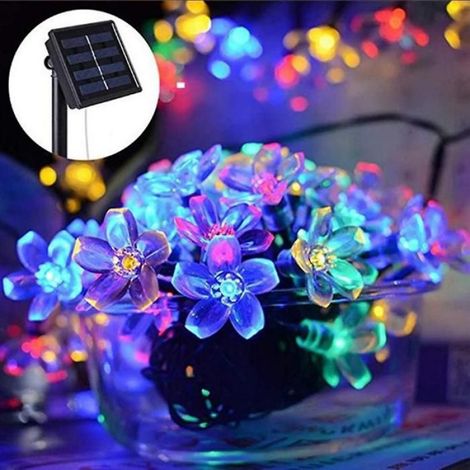 Guirlande Lumineuse Cerisier - 50 LED - 7 M - Étanche IP44 - Solaire avec Capteur Lumière - 8 Modes - 1 Pièce (1/5)