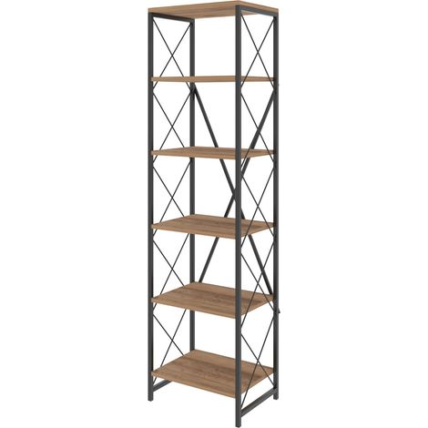 Bibliothèque en bois "Suadiye" - 50 x 30 x 180 cm - Marron (1/3)