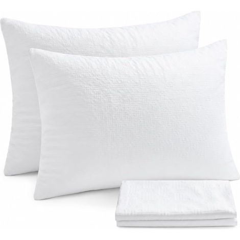Lot de 2 Taies d’Oreiller 50 x 70 cm, Douces, Durables et Respectueuses de la Peau, Taies 100% Microfibre (Blanches) (1/5)