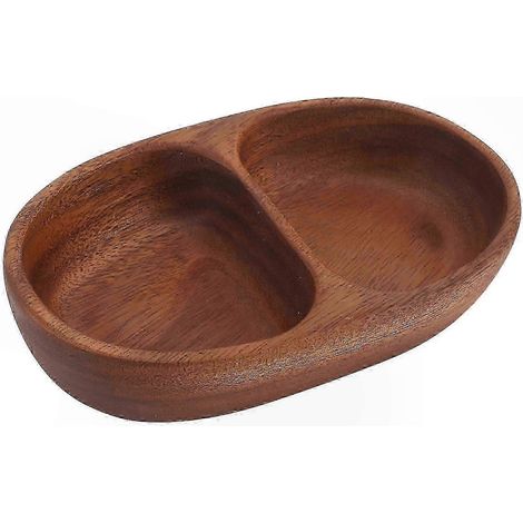 Bol en bois compartimenté pour apéritifs, salades, desserts, fruits et noix – plateau rangeur polyvalent pour table, cuisine et stockage. (1/5)