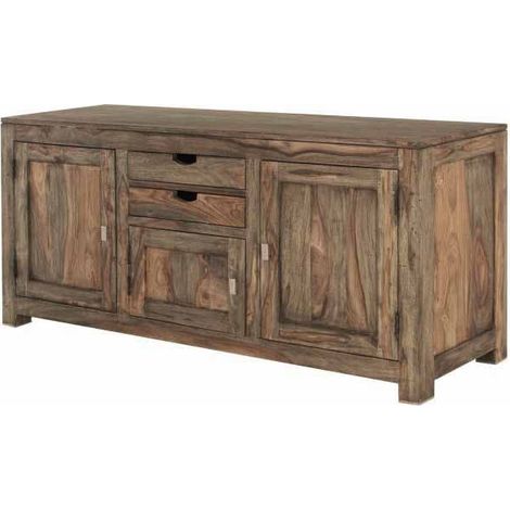 credenza in legno di Sheesham / palissandro 160x42x75 grigio scuro oliato NATURE GREY 89