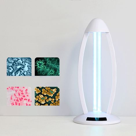 Lampe de table à double tube ultraviolet avec télécommande et minuterie, pour usage domestique et hospitalier, prise UE 220 V (1/5)