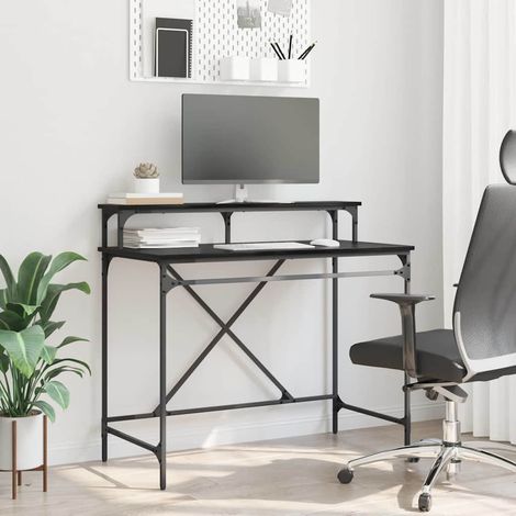 Desk Black Oak 100 x 50 x 90 cm Engineered Wood vidaXL (1/5)