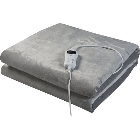 Couverture chauffante électrique 120 watts chambre 180 x 130 cm gris foncé