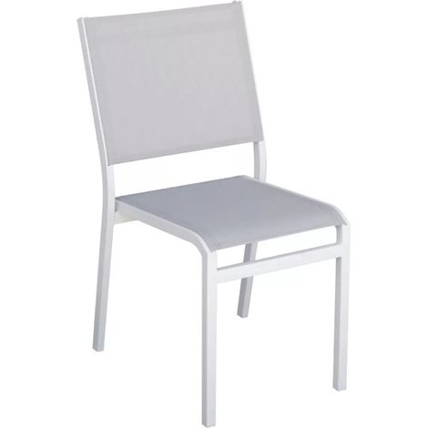 sedia da esterno solaria "pola" impilabile in alluminio bianco e grigio chiaro 46x59x86 cm (1/4)