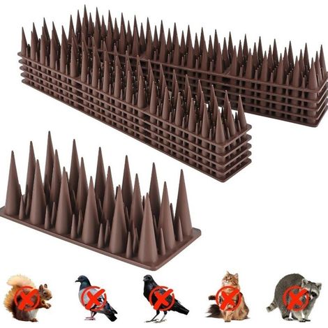 Packung mit 20 braunen Vogelabwehrsteckern aus Kunststoff für Balkone, Fensterbänke, Dächer und Zäune – Taubenabwehr für Haus und Garten (1/4)