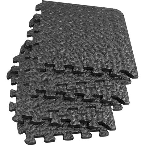 Tapis de Sol Puzzle EVA Noir 16 Pièces, Feuilles 30x30 CM (1/5)