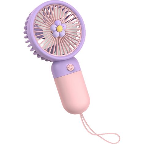 Ventilateur portable en silicone souple, mini poche portable rechargeable par USB pour l'extérieur, rose prune (1/5)