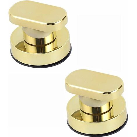 Poignée d'aspiration de 2 pièces, boutons de poignée d'aspiration, gobelet à ventouse poignée, boutons de poignée ABS portable avec ventouse forte pour armoire, porte friggère, salle de bain en verre (1/5)