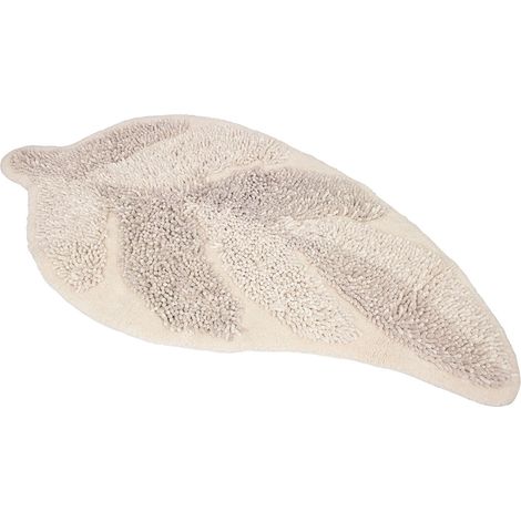 Tappeto A Foglia Casa Bagno Cotone Spugna Morbida Antiscivolo Leaf Avorio (1/5)