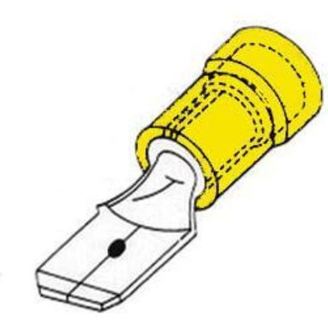 Cosse Male - 6.4 mm - Jaune - Pour Câbles 4 à 6 mm² - Lot de 10 Pièces