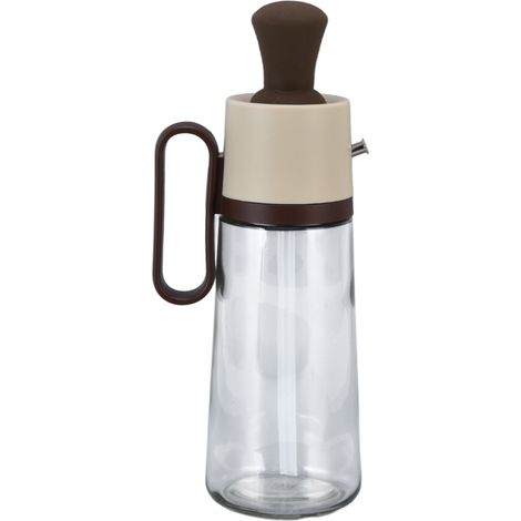 Auslaufsichere 550-ml-Ölflasche mit Skala, transparenter Essigspender für den Grill im Freien – Braun (1/5)