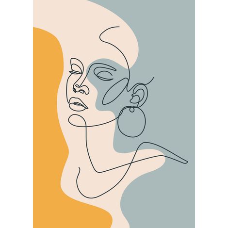 Papier peint panoramique - Femme Boho - 130 cm x 183 cm (1/2)