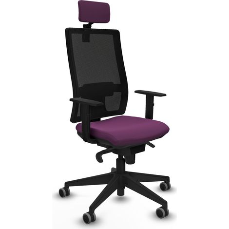 Horna sincro malla negra similpiel morado brazos 1D base piramidal cabecero 2D ruedas 65mm engomadas (1/5)
