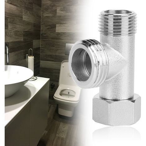 Vanne de dérivation à 3 voies, adaptateur de toilette, vanne de chasse d'eau (EU3/8) (1/5)