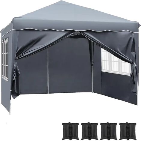 Pop-up-Zelt, höhenverstellbar, wasserdicht, grau (1/2)