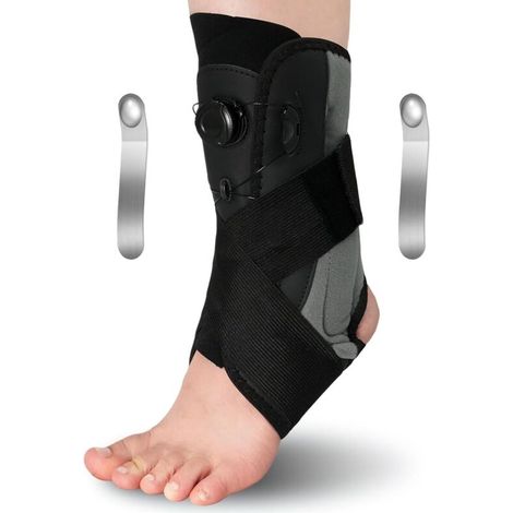 Knöchelbandage für Damen und Herren, verstellbare Knöchelbandage mit Drehknopf, Knöchelstabilisator bei Knöchelverstauchungen, Sehnenentzündungen, Fersensporn, Achillessehnenentzündung (S)