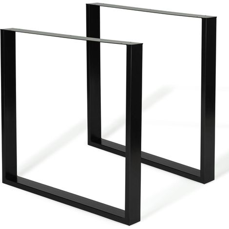 Lot de 2 pieds de table carrés IDMARKET - 78x71 cm - Design industriel - Noir (1/5)