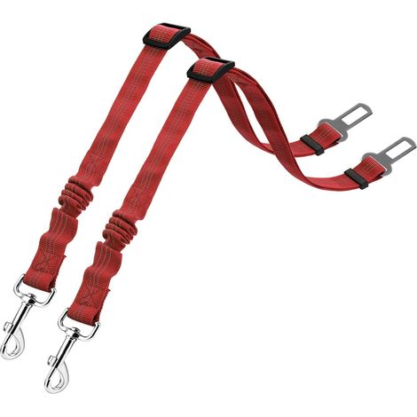 Ceinture de sécurité pour chien (lot de 2), harnais de sécurité réglable en nylon pour voiture. (1/5)