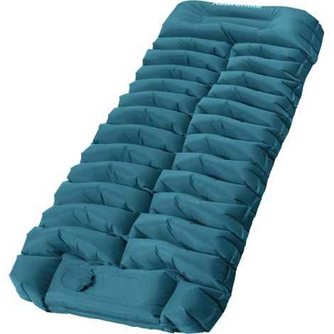 Matelas isolant de camping ultraléger avec pompe à pied et coussin, pompe à air intégrée facile à gonfler, convient pour les tentes de randonnée à vélo, les niveaux d'entrée de gamme (1/5)