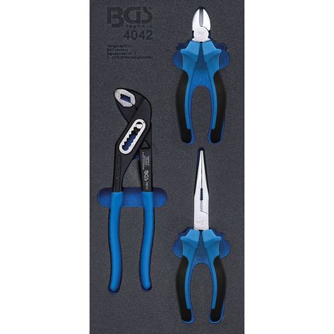 BGS Carro de taller inserción 1/3: Juego de alicates de 3 piezas - 4042