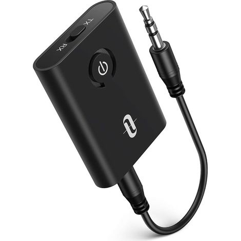 Adaptateur Audio Bluetooth 5.0 - Émetteur et Récepteur Sans Fil 2-en-1 - Prise Jack 3,5 mm - Pour Télévision Système Sonore Domestique - 1 Pièce
