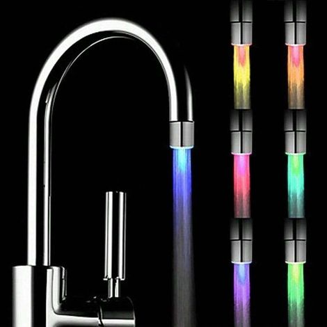 Eine LED-Armaturenleuchte mit 7 Farbwechseln, Temperatursensor, automatischer RGB-Beleuchtung, geeignet für Küchen, Badezimmer, Badezimmeraccessoires und Badezimmerwerkzeuge.