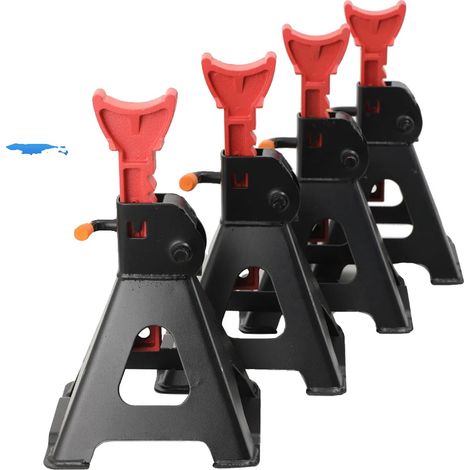 Support de cric, capacité de charge de 3 tonnes, hauteur réglable de 275 à 415 mm, construction en fer, système de verrouillage de sécurité, grande base pour la stabilité (1/5)