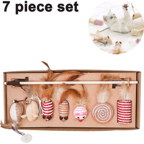 Coffret cadeau de sept pièces pour jouets et bâtonnets pour chat (1/4)