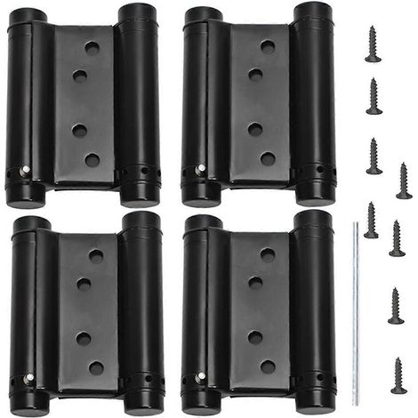 Charnière à double action de 3 pouces avec ressort, charnière de porte à fermeture automatique pour portes battantes de saloon, café, pub, incl. (1/5)
