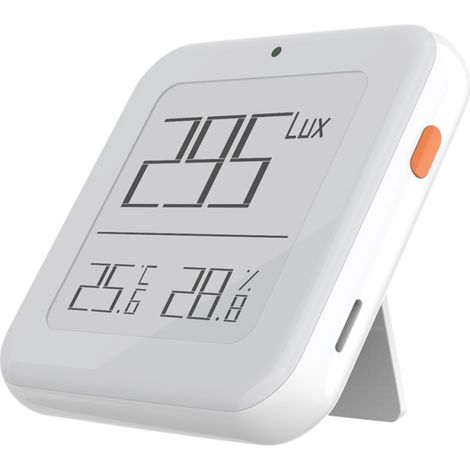 Kompatibler Smart-Home-Sensor, 3-in-1-Temperatur-, Feuchtigkeits- und Lichtsensor mit E-Ink-Display und Fernüberwachung