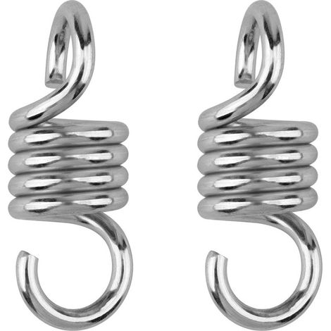 Lot de 2 Crochets de Suspension à Ressort - Acier Galvanisé 500kg - Support et Fixation pour Hamac, Fauteuil Suspendu, Balançoire - Jardin Extérieur (1/5)