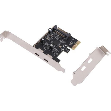 PCIe to USB 3.2 Gen 1 Expansion Card with 5 Gbps Bandwidth, PCI Express Card with 2 Type-C Ports and PCIe Expansion Adapter, Ideal for Desktop PCs (1/5)