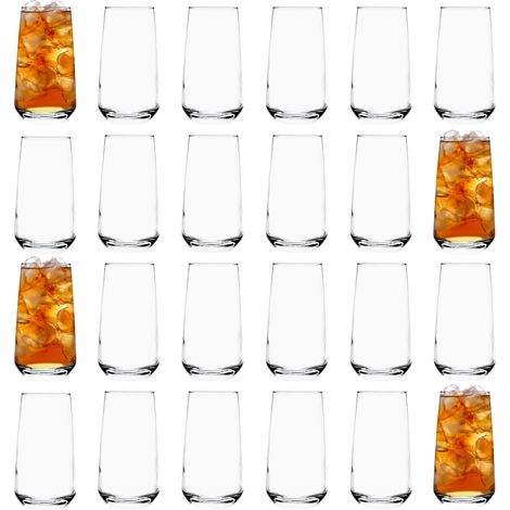 Grands verres à eau et à jus de fruit, coffret-cadeau de 24 pièces, 480 ml (1/5)