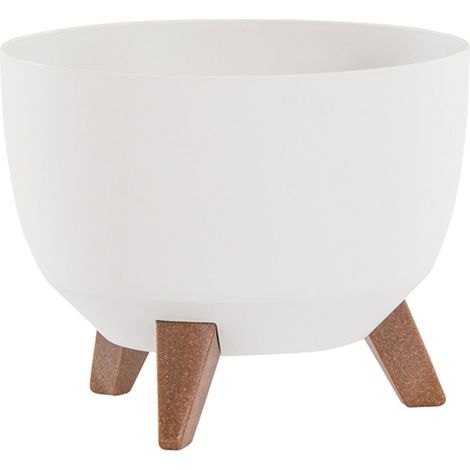 Siena Garden Pflanzgefäß OSLO, Kunststoff auf Füßen mit Einsatz weiß 29 cm (1/5)