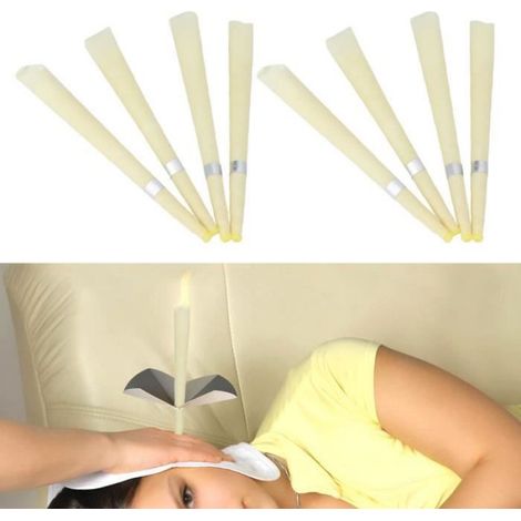 Bougie Auriculaire - Bougie Nettoyage Oreille en Cire d'Abeille Naturelle - Pour Soins Auditifs Relaxants - 8 Pièces (1/4)