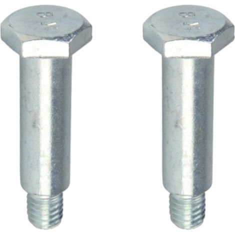 2x axe vis épaulée roue tondeuse tracteur remorque filetage 3/8 UNC, longueur totale 60,3mm