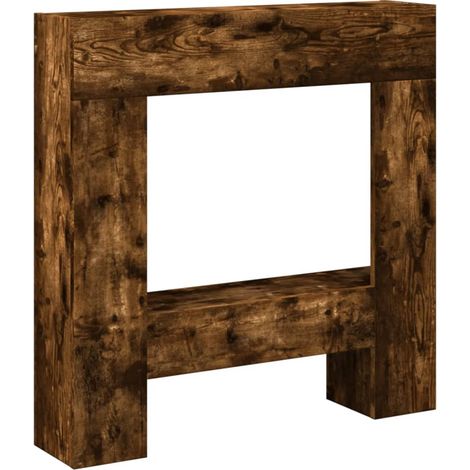 Cadre de cheminée chêne fumé 81x18x82 cm bois d'ingénierie
