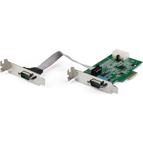 StarTech.com Scheda adattatore seriale PCI Express RS232 a 2 porte - Scheda controller host seriale PCIe RS232 - PCIe a seriale DB9 - 16950 UART - Scheda di espansione a basso profilo - Windows e Linu (1/4)