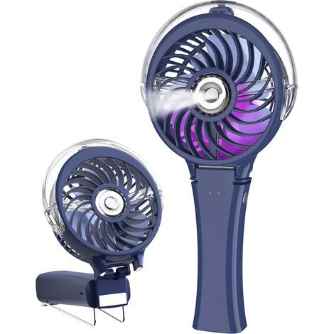 Tragbarer, persönlicher Wasserstrahlventilator mit farbigem Nachtlicht, Mini-USB-wiederaufladbarer Tischventilator 2000 mAh (1/5)