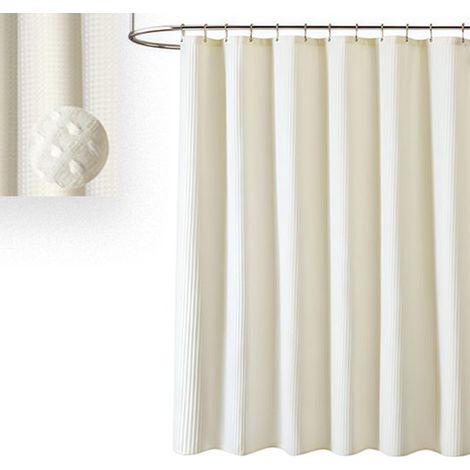 Cortina de ducha, Cortinas de ducha, Impermeable, Lavable a máquina, Borde reforzado, Con 12 ganchos, Poliéster, 180x180 cm, Hotel, Azul luna (1/5)