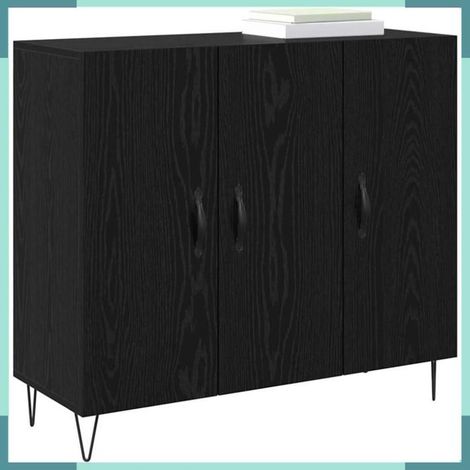 Buffet - 879584 - Chêne noir - 3 portes - 90 x 32,5 x 80 cm (1/5)