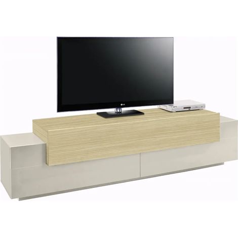 Mobile TV 200 cm 3 Ante a Ribalta Beige Rovere da Appoggio per Salotto (1/4)