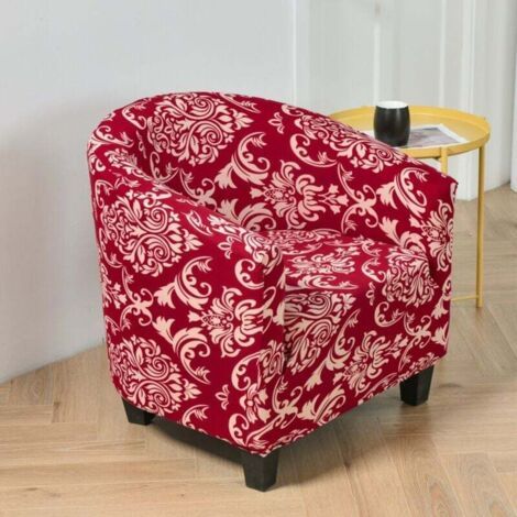 QORVA-Housse de Fauteuil Cabriolet Extensible,Facile à Installer et à Laver, Housse de Chaise avec Accoudoirs Couverture de Fauteuil pour Comptoir Bar Salon Salle de Réunion-rouge foncé