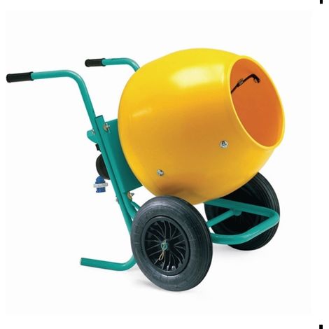 Imer – Bétonnière électrique 0.3 kW – Cuve plastique 134 L – Malaxage 100 L – Moteur à bain d'huile silencieux – Pour chantiers professionnels