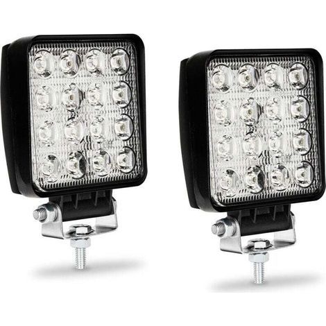 ALOVZE 2x 48W Luci da lavoro a LED, Luci da lavoro a LED, Fari fendinebbia a proiettore per auto, camion, UTV, SUV, fuoristrada, trattore, barca (1/4)